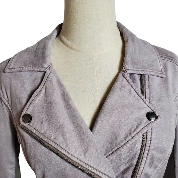Marrakech Faux Gray Suede Moto Jacket - Picture 4 of 9